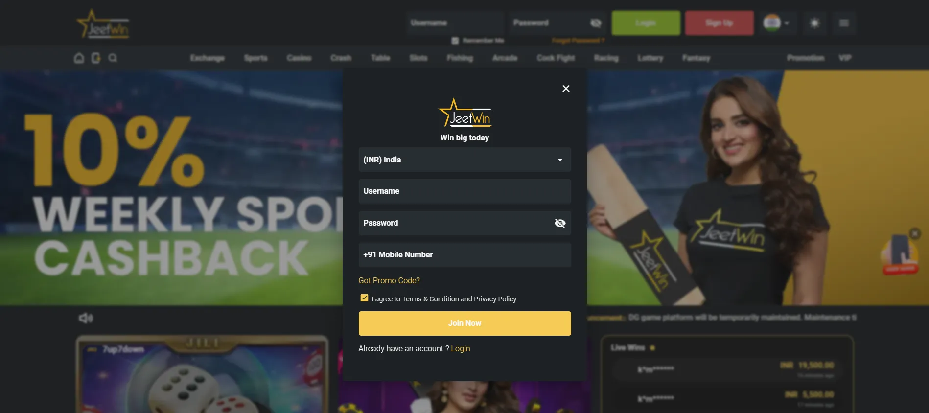 JeetWin-Casino-Register