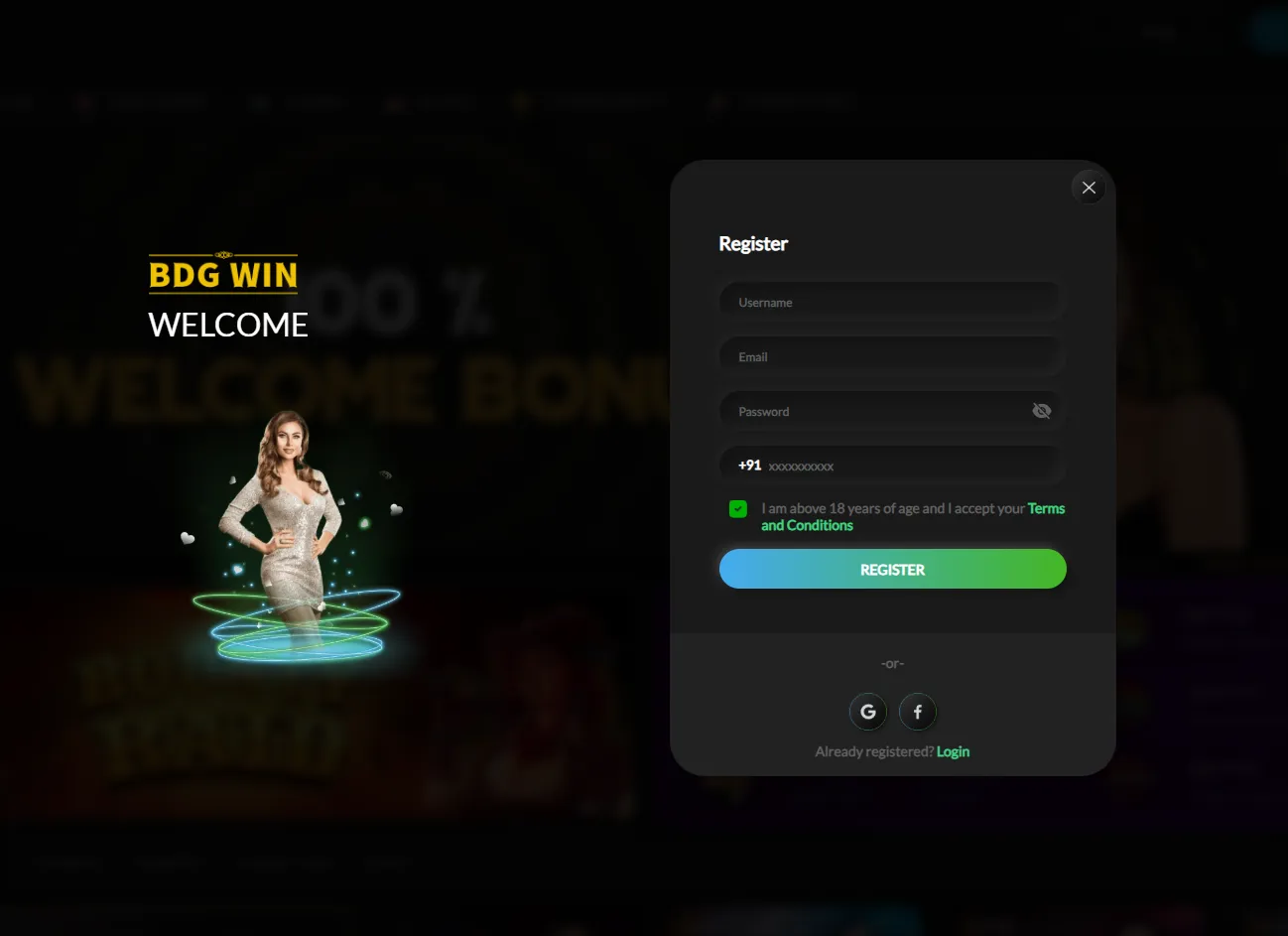 bdg win register